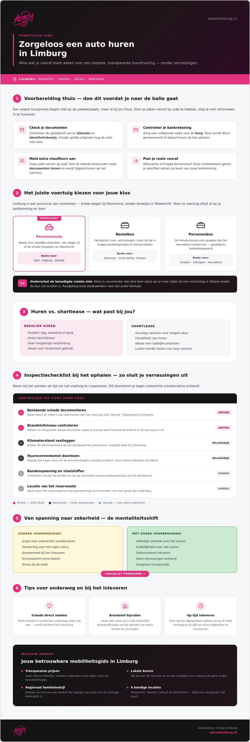 Adrem autoverhuur tips: de complete checklist voor zorgeloze autohuur in Limburg