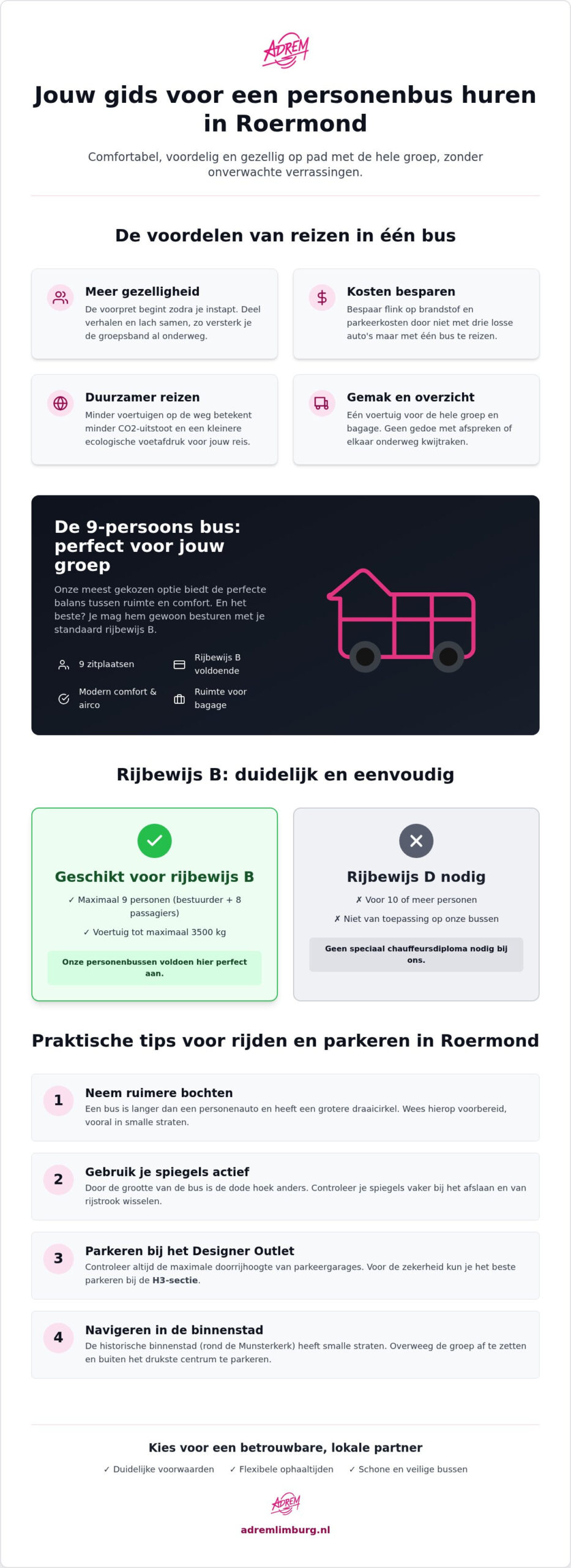 Personenbus huren in Roermond: zorgeloos op pad met jouw hele groep